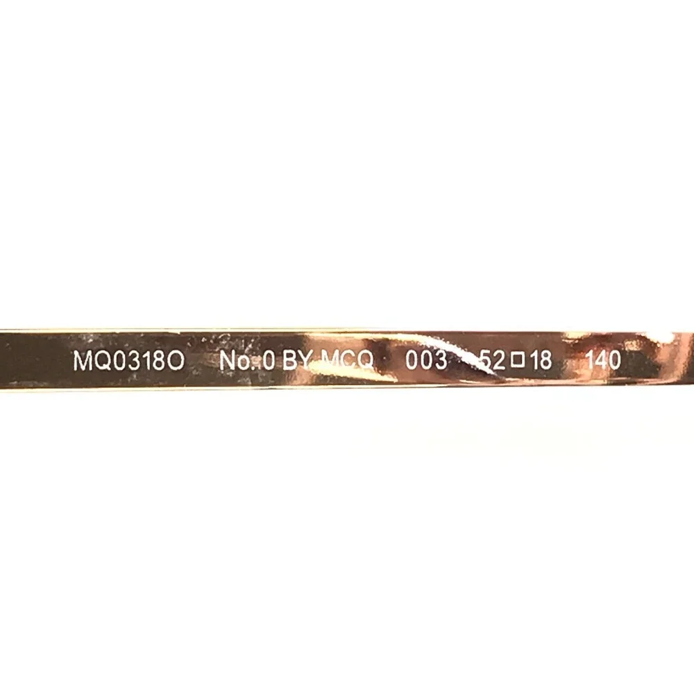 Alexander McQueen Eyeglasses Frames MQ0318O 003 Polished Gold Semi Rim 52-18-140